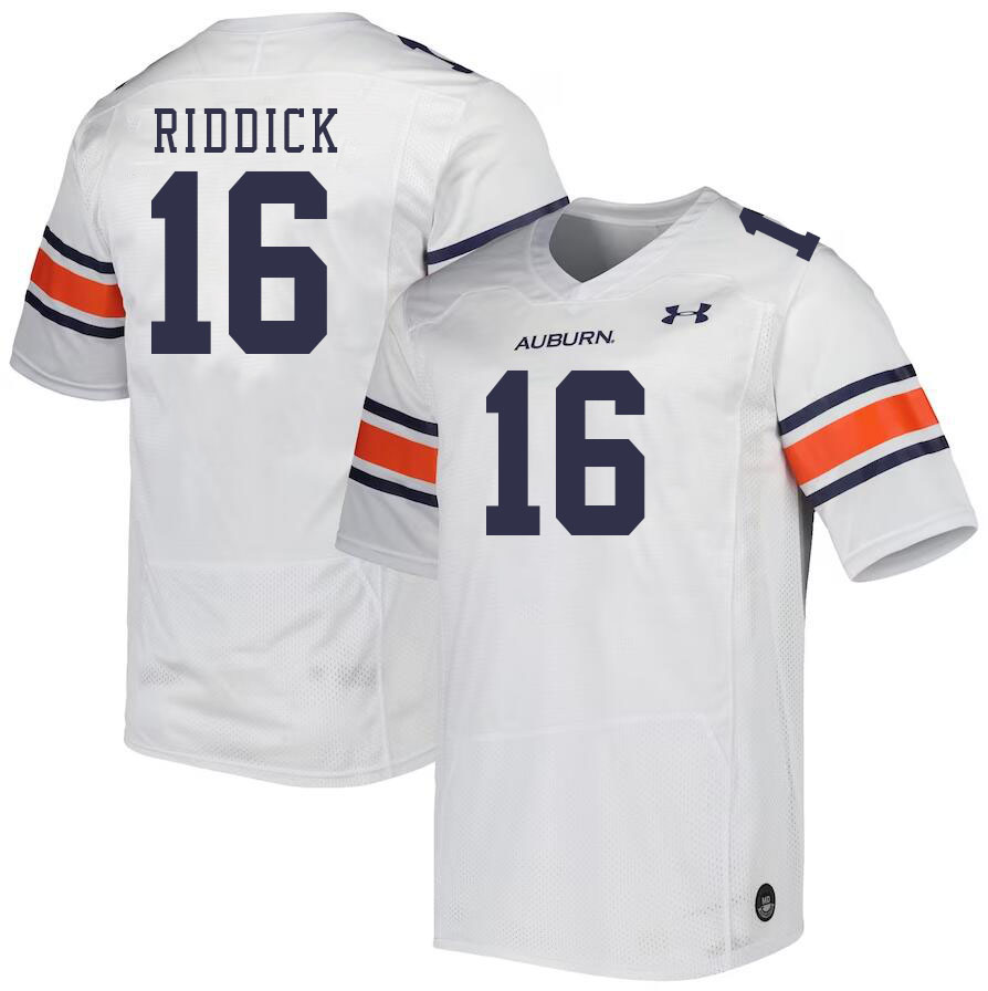 Men #16 Demarcus Riddick Auburn Tigers College Football Jerseys Stitched-White